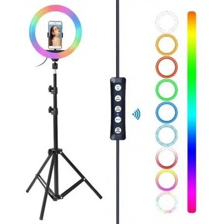 Producto - Aro de Luz RGB 30cm. + Tripode 2.1mtros