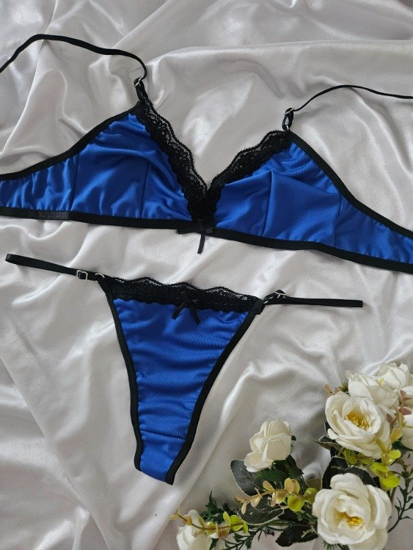 Producto - CONJUNTO LYCRA CON PUNTILLA AZUL (A09 A)
