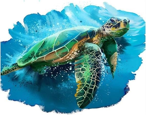 Producto - DIAMOND PAINTING 30X30 HI STONE HERMOSA TORTUGA MARINA