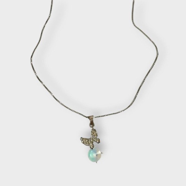 Producto - Cadena de acero con dije de mariposa strass