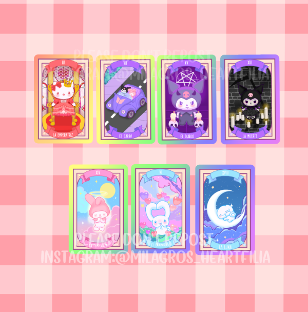 Producto - Sticker Vinilo - Cartas de tarot sanrio