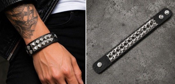Producto - pulsera ancha tachas doble