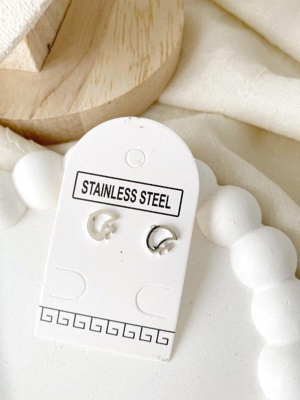 Producto - Aros mini luna y estrellita