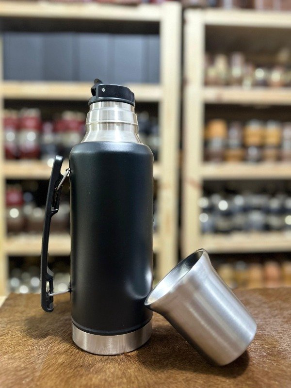 Producto - Termo System 1.2L con manija pico system y tapa mate color negro