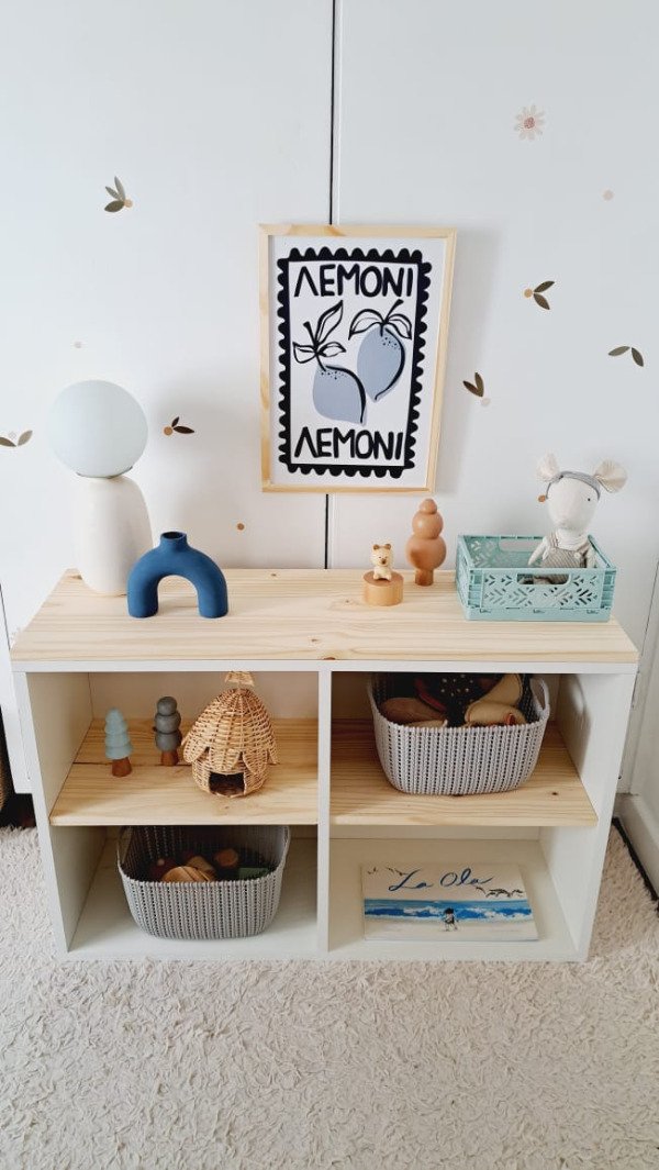 Producto - Organizador 4 espacios Melamina y Pino