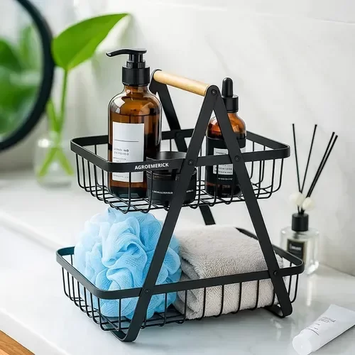 Producto - Canasto Organizador 2 Niveles Estilo Nórdico