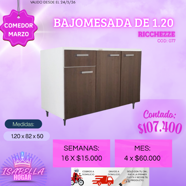 Producto - BAJOMESADA DE MELAMINA 1.20 RICCHEZZE