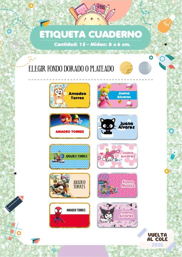 Producto - Etiqueta Cuaderno Glam