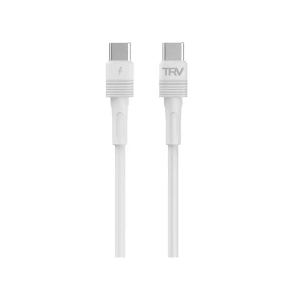 Producto - Cable Type-C a Type-C -3A -1mts -65W -siliconado -white -TRV (CAB116)