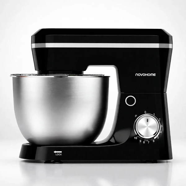 Producto - Batidora planetaria -4 ltrs -10 velocidades -cabezal rebatible -black -Novohome