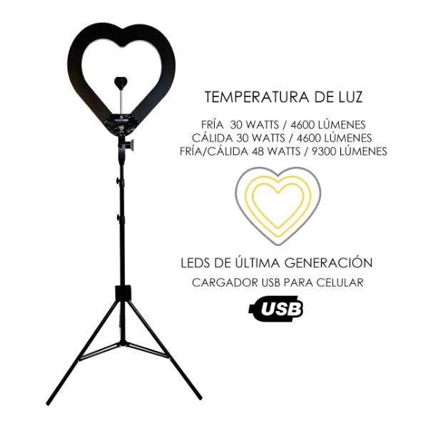 Producto - Corazón Black Edition Luz fría/cálida