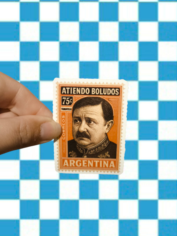 Producto - Stickers vinilo Estampita Atiendo boludos