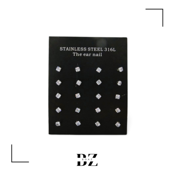 Producto - AROS DE ACERO CON PIEDRA STRASS CH X 12 PARES 1309-1