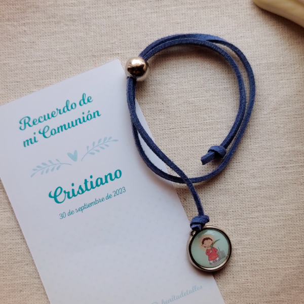 Producto - 25 PULSERA TIENTO CON TARJETA PERSONALIZADA EN BOLSA DE ORGANZA