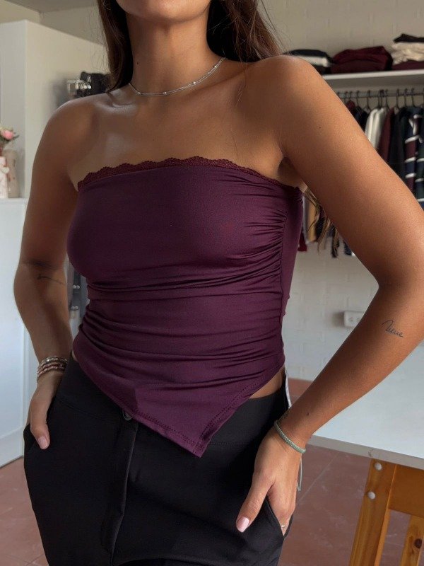 Producto - Strapless microfibra encaje