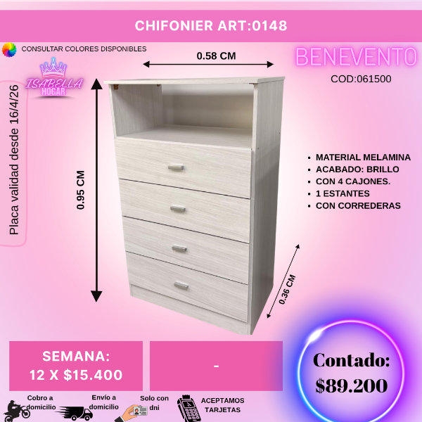 Producto - CHIFONIER DE MELAMINA BENEVENTO
