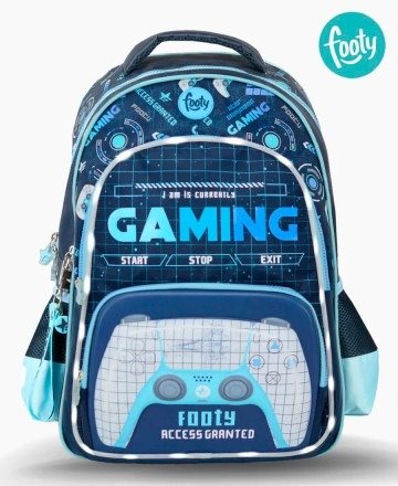 Producto - MOCHILA ESPALDA 18 CON LUCES LED GAMING  PLAY JOYSTICK FOOTY