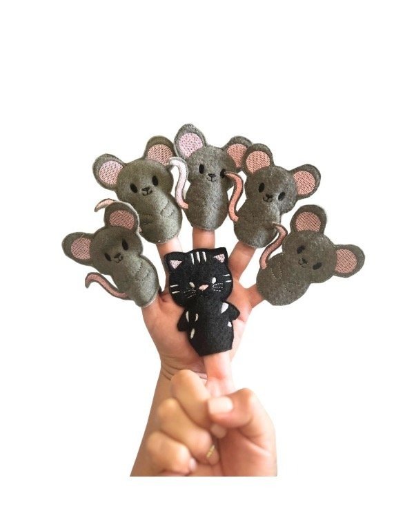 Producto - Titeres de dedos 5 ratoncitos y el Gato