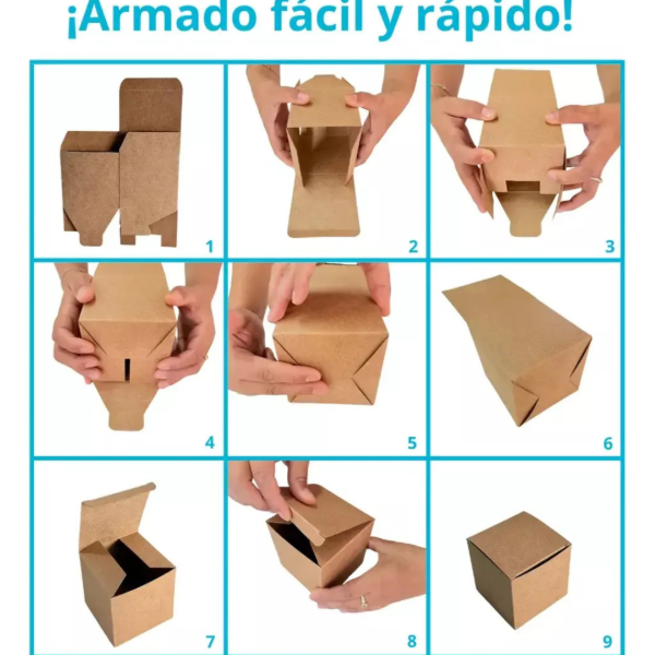 Producto - Caja cubo cartulina Kraft con visor - 3
