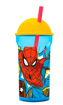 Producto - Vaso 460ml. -Transparente Tapa Alta- "Spider-Man"