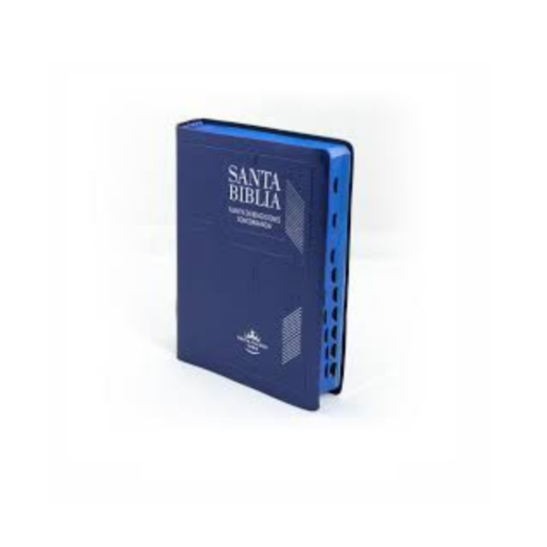 Producto - BIB RVR60 MEDIANA PROMESAS CONCORDANCIA  INDICE AZUL CANTO AZUL TAPA VINIL