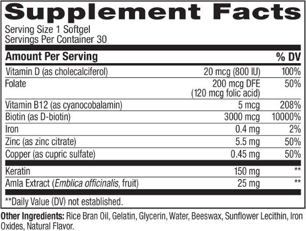Producto - OLLY Ultra Strength Hair Softgels (30 capsulas) - 4
