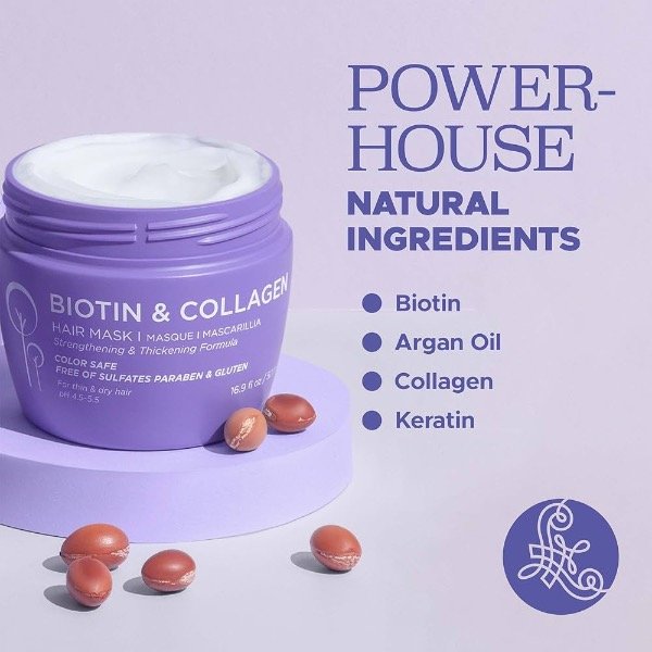 Producto - LUSETA Mascarilla para el cabello con biotina y colageno 100 ml.
