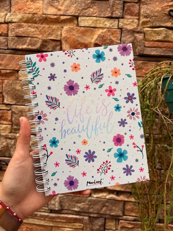 Producto - Cuaderno a5 tapa dura. FLORES