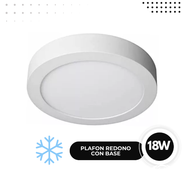 Producto - Plafones de led con base redondos y cuadrados 18w