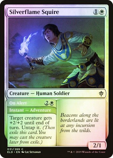 Producto - Silverflame Squire Foil  Throne of Eldraine