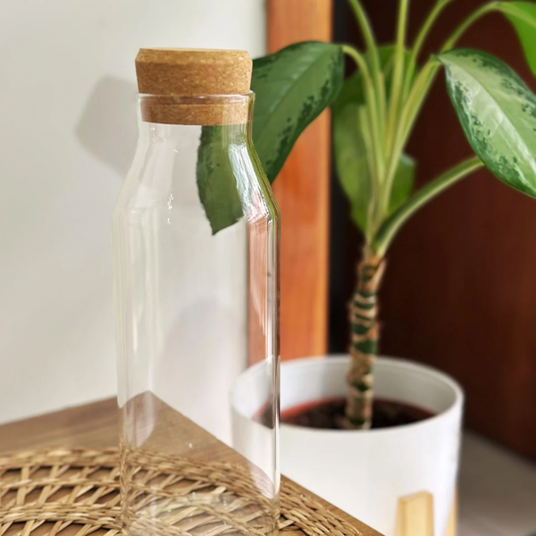 Producto - Botella de vidrio con tapon de corcho - 1,2 litro