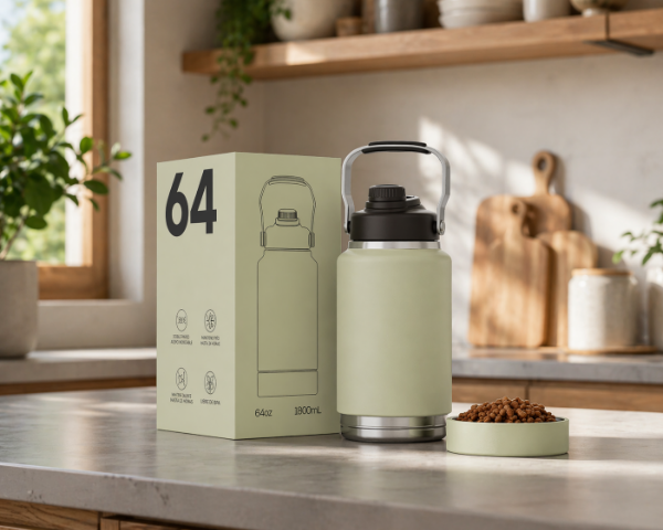 Producto - Botella Portátil de Acero Inoxidable Alimentador de Mascotas