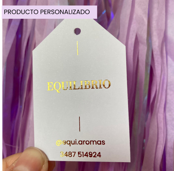 Producto - Tags con foil PERSONALIZADOS