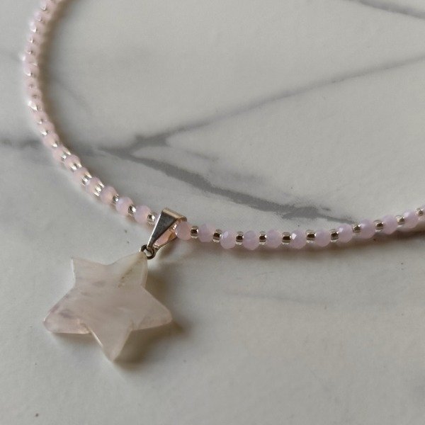 Producto - Collar Energía Cuarzo Rosa