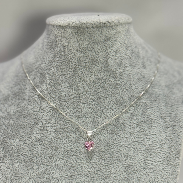 Producto - CADENA MINI CORAZON CRISTAL ROSA