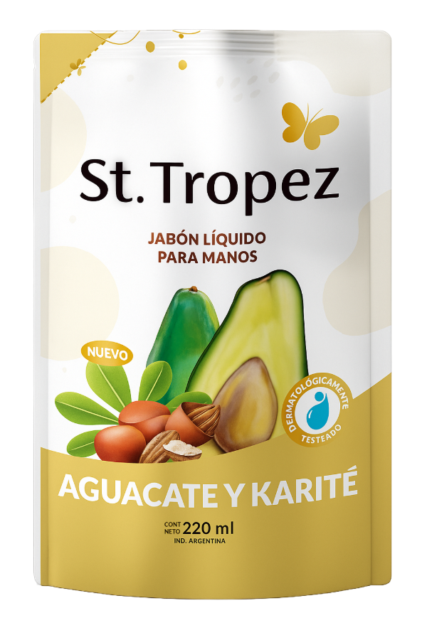Producto - Jabon Liquido Doy Pack Karite y Aguacate 220ml ST. TROPEZ