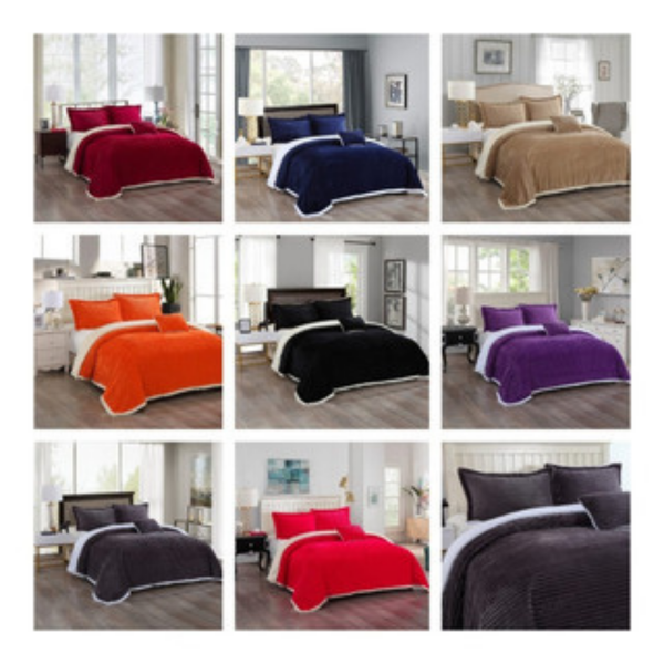 Producto - FRAZADA FLANEL LISO C/CORDERITO TWIN  6.500