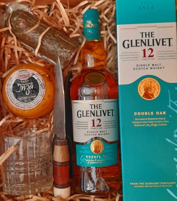 Producto - Glenlivet 12 Años 750ml +vaso Whisky +cuchillo Y Picad - Box