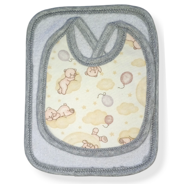 Producto - Babero con babita osos gris