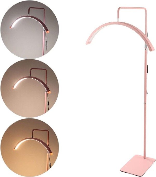 Producto - Lámpara Medialuna de pie con control remoto (Color Rosa)