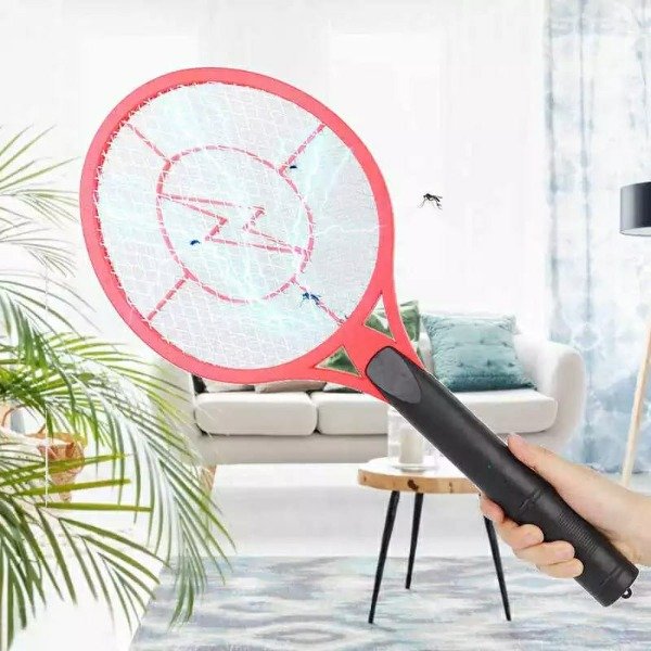 Producto - Raqueta Mata Mosquitos Celeste (lleva 2 pilas AA)
