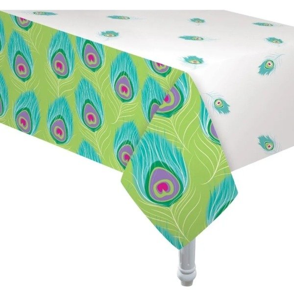 Producto - Mantel tematizado 1,80x1,20m "PAVO REAL"