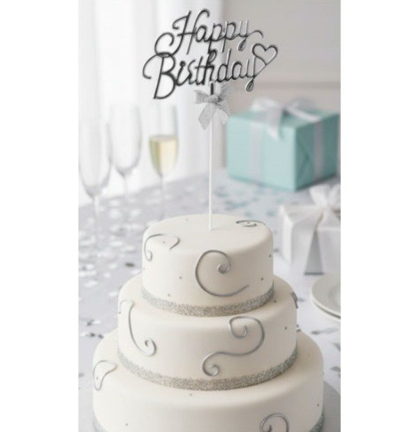 Producto - Cake topper feliz cumpleaños happy birthday cursiva