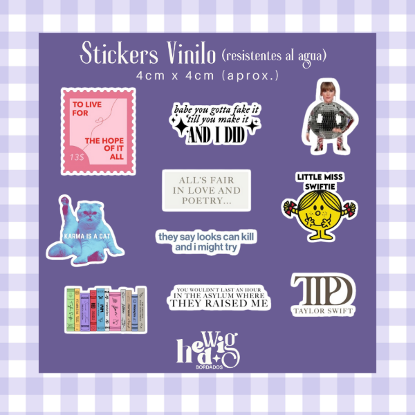 Producto - Pack 10 Stickers Vinilo TAYLOR SWIFT #3