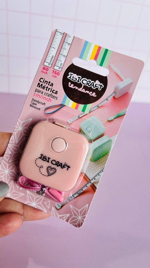 Producto - Cinta métrica rosa, verde y blanco