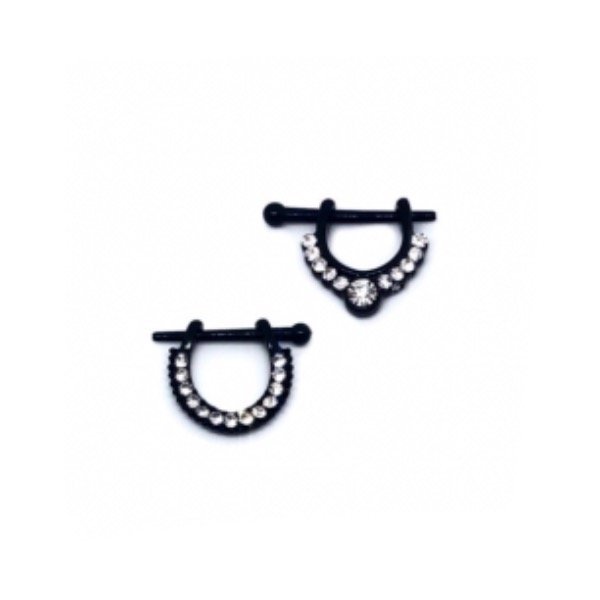 Producto - Barra Nipple Negro Strass Blanco