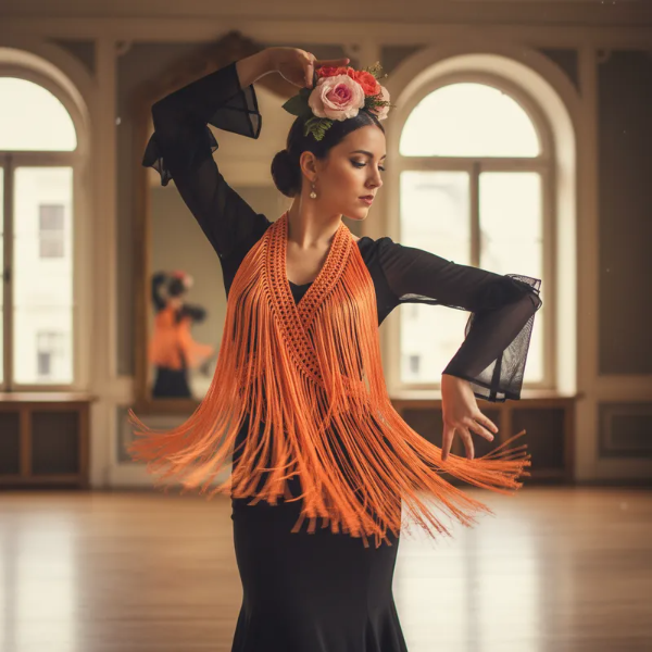 Producto - Tira De Flecos Para Cruzar 160 cm Naranja PRE VENTA