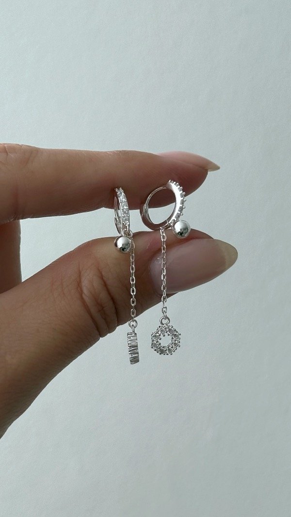 Producto - Argollas 11mm cubic y cadenita colg P925