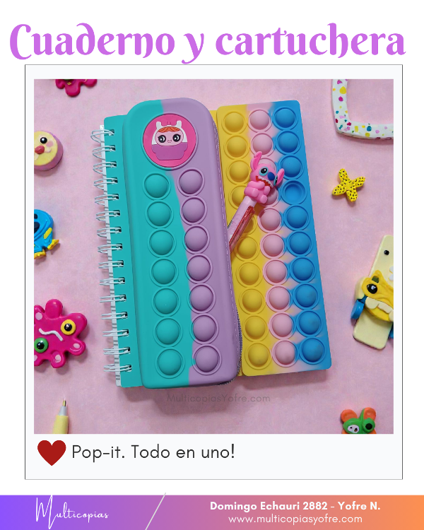 Producto - Cuaderno + cartuchera Pop-It