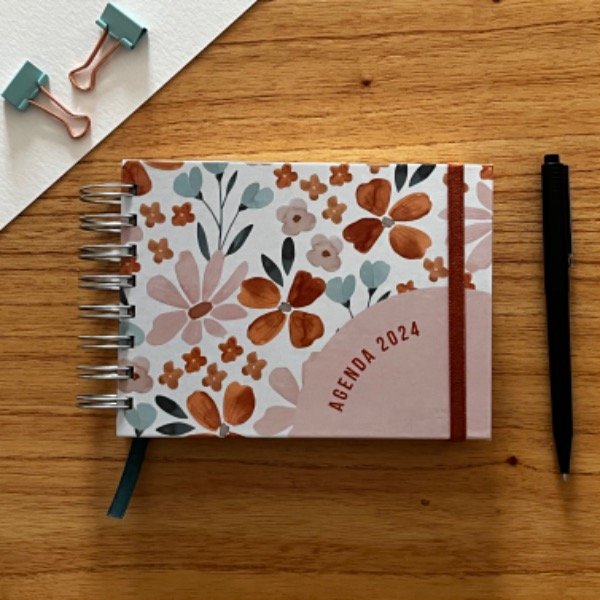 Producto - Agenda Flores Ocre A6